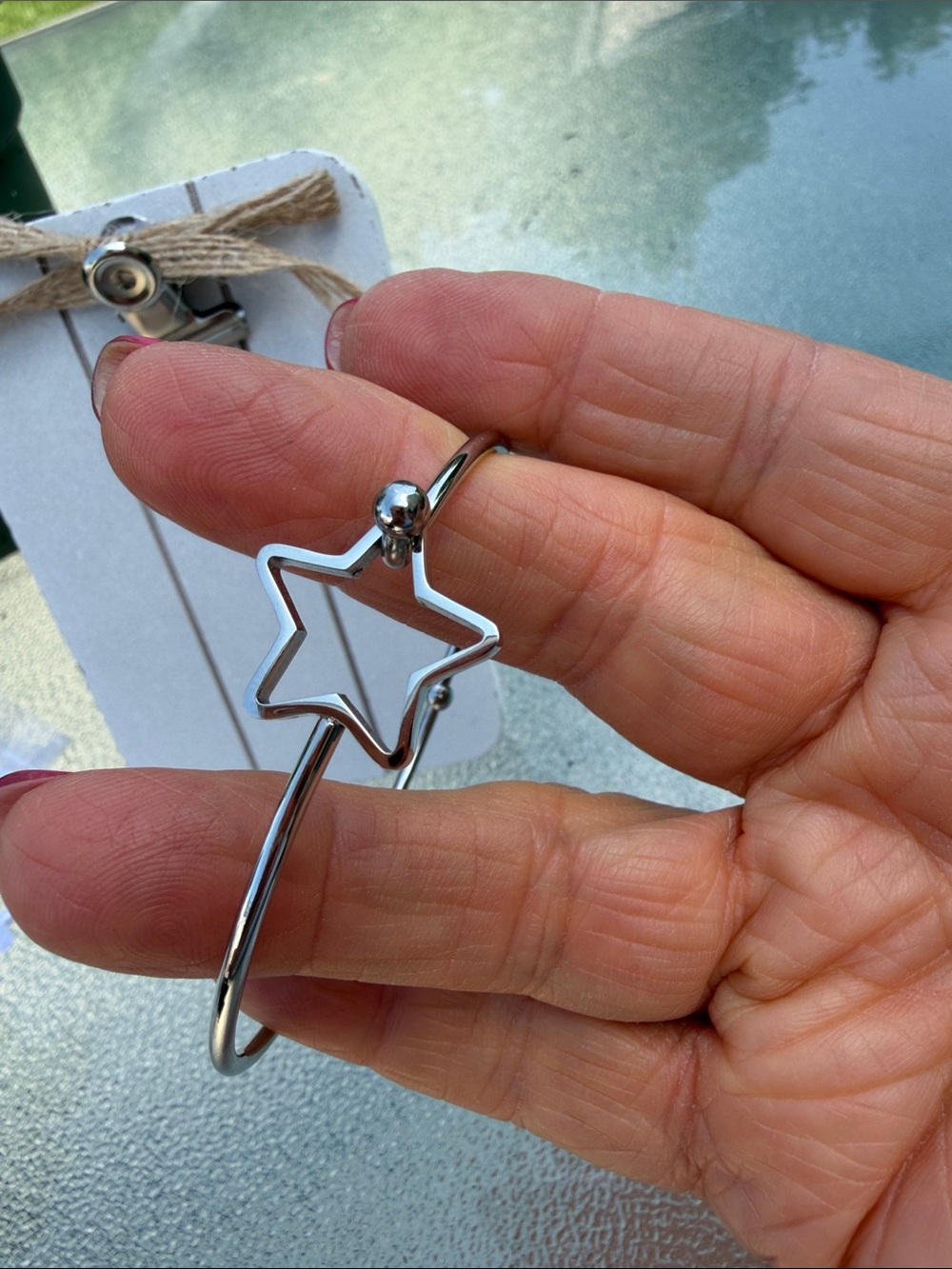 Silver Star Bangle Bracelet